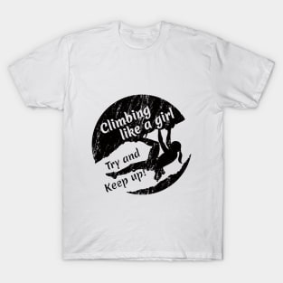 Climbing like a Girl - Black Logo T-Shirt